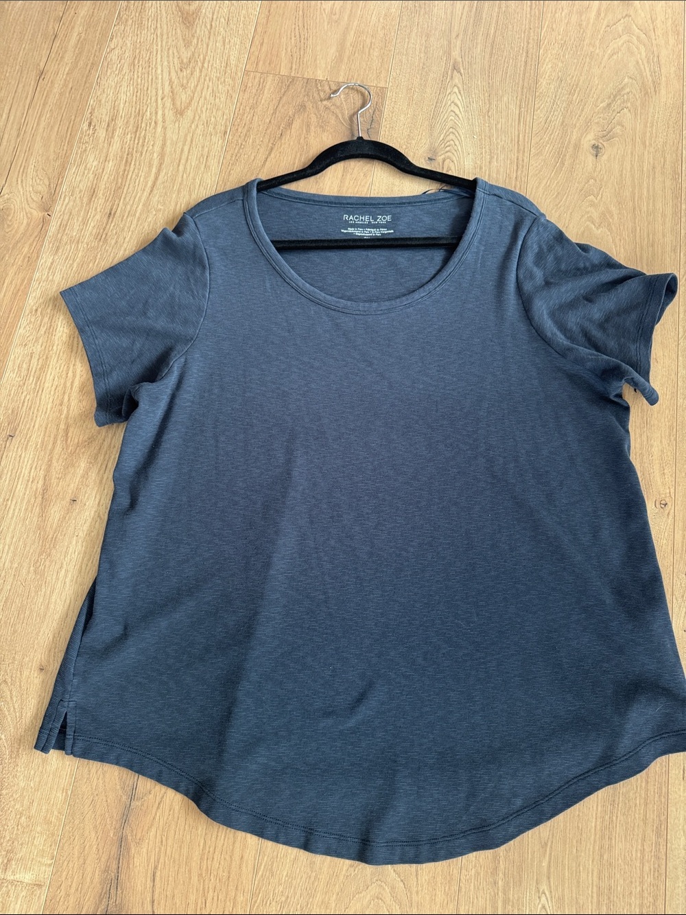 Rachel Zoe Black Scoop Neck Short Sleeve Tee